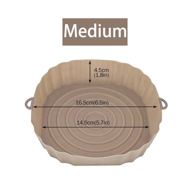 Reusable Silicone Air Fryer Basket & Baking Tray