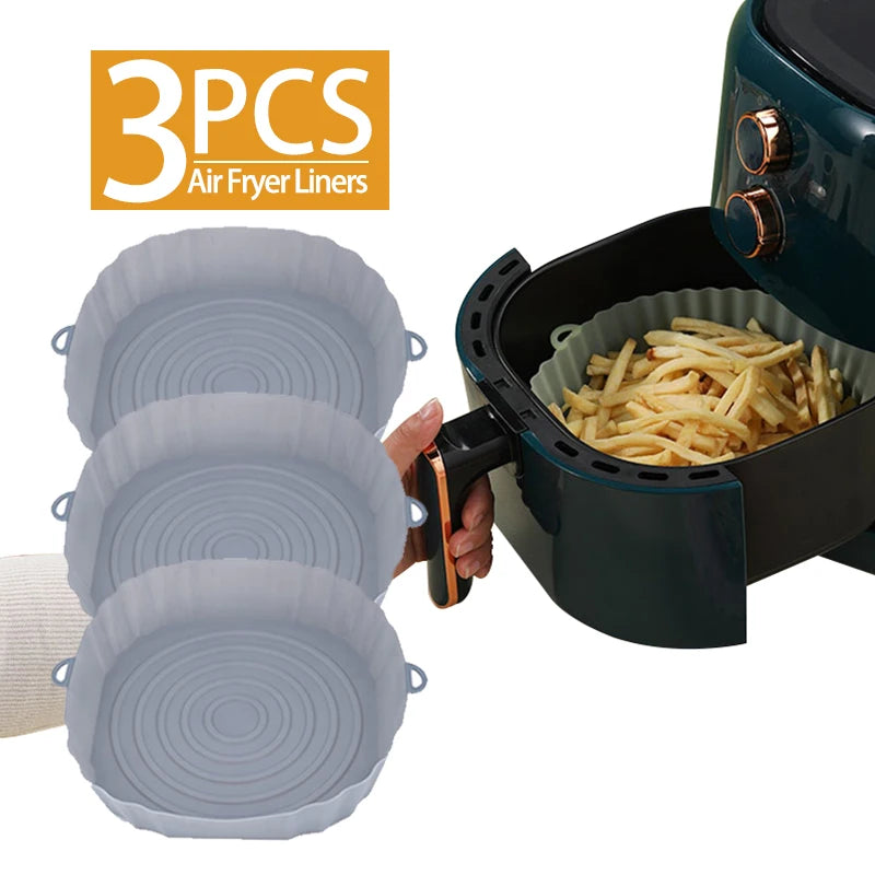 Reusable Silicone Air Fryer Basket & Baking Tray
