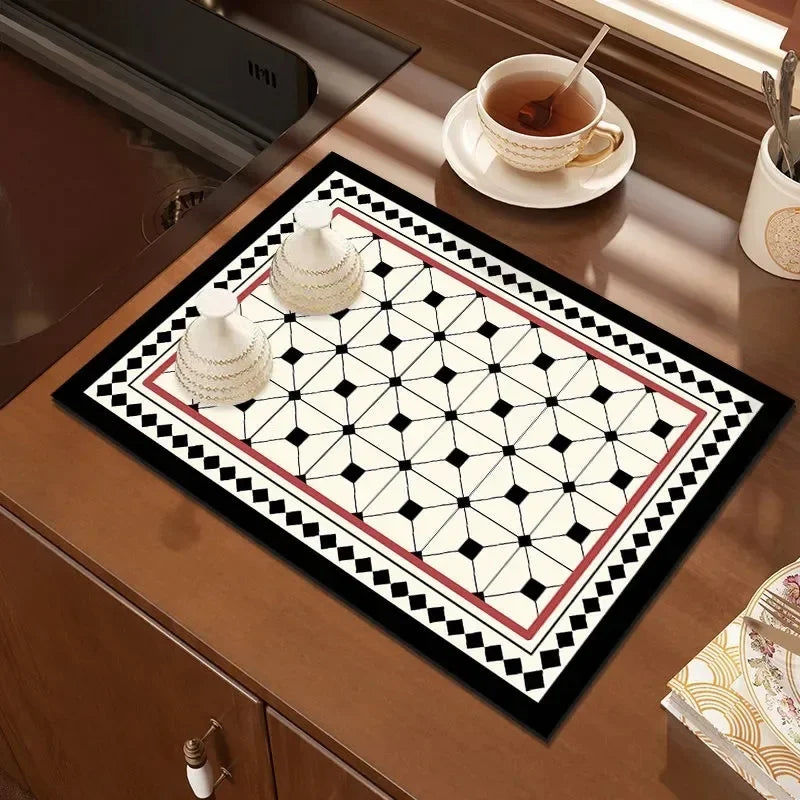 Super Absorbent Anti-Slip Kitchen Drying Mat - Quick Dry Pad