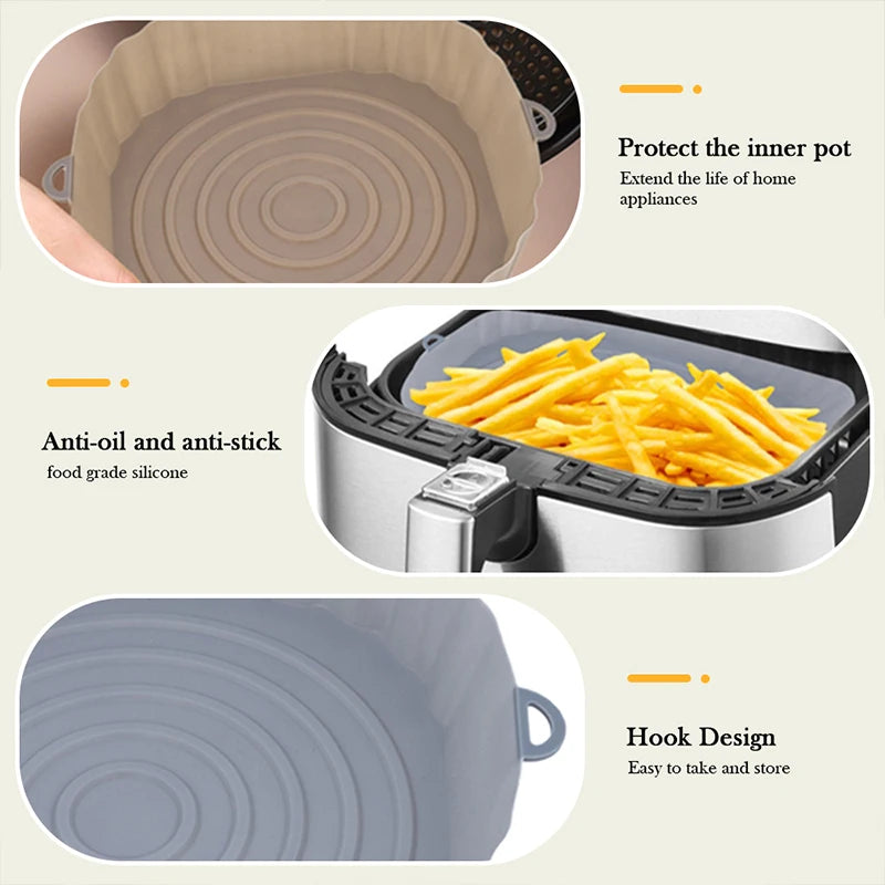 Reusable Silicone Air Fryer Basket & Baking Tray