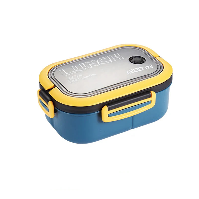 Portable Double-Layer Lunch Box with Utensils & Compartments