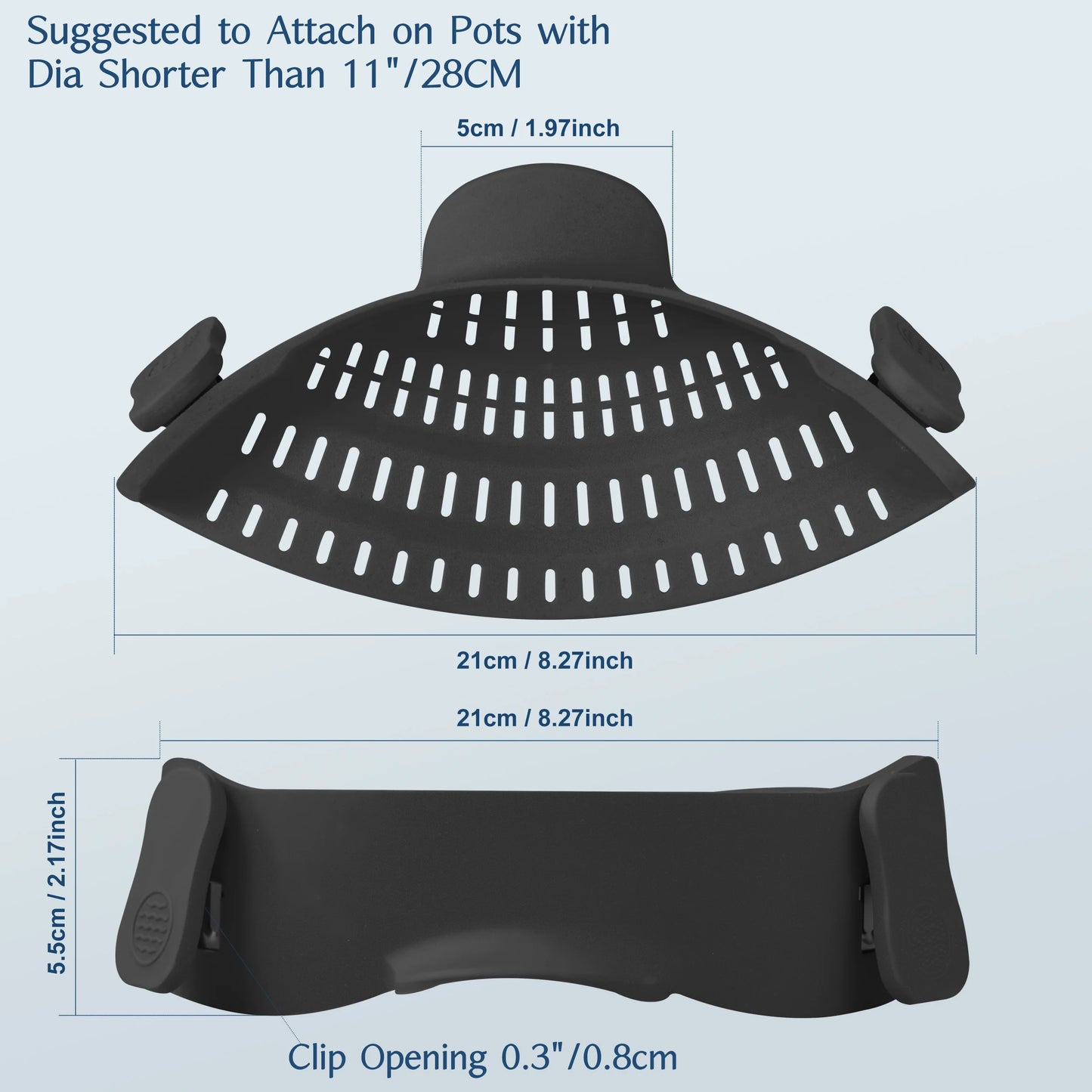 Adjustable Silicone Clip-On Pot and Pan Strainer